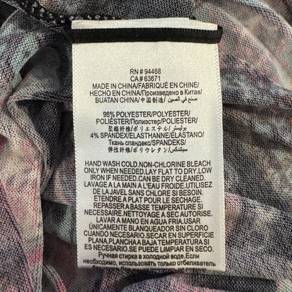 BCBGMaxAzria Women's Mesh Long-Sleeve Top Multicolor Paisley NWT Size L - Picture 2 of 8